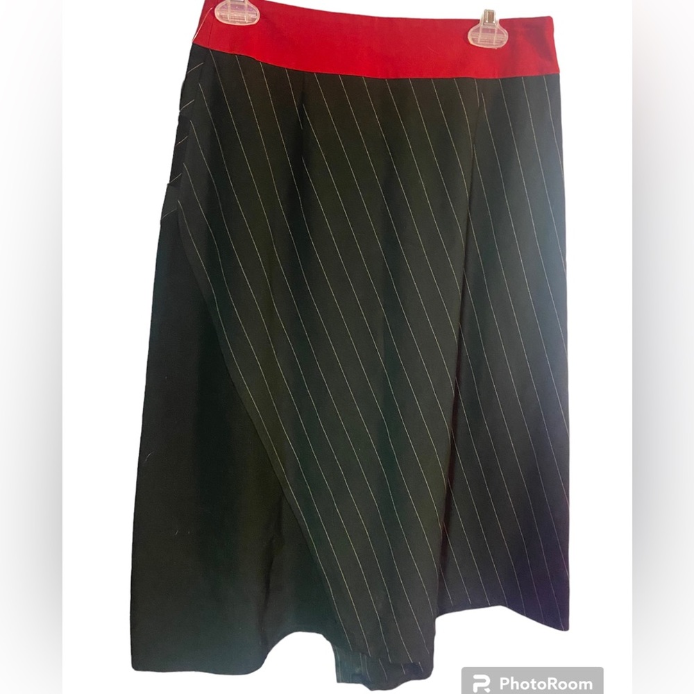 Nwt ronen Chen black red ladies 10 boutique skirt Viscose polyester Lycra 10 zip